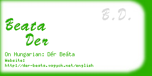 beata der business card