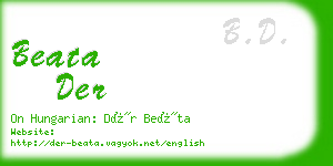 beata der business card